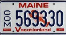 Maine "Lobster" License Plate